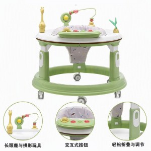 推式三合一灰色婴儿学步车/轻型音乐折叠婴儿学步车带轮子和座椅