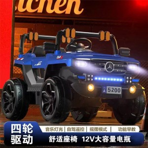 儿童电动车四轮汽车四驱硬派越野摇摆可坐大人可遥控宝宝玩具汽车