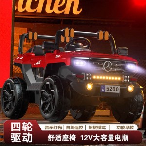 儿童电动车四轮汽车四驱硬派越野摇摆可坐大人可遥控宝宝玩具汽车