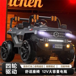 儿童电动车四轮汽车四驱硬派越野摇摆可坐大人可遥控宝宝玩具汽车