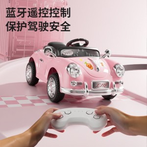 复古儿童电动车四轮遥控可坐人小孩充电汽车宝宝玩具车双驱童车