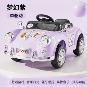 复古儿童电动车四轮遥控可坐人小孩充电汽车宝宝玩具车双驱童车