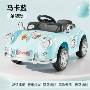复古儿童电动车四轮遥控可坐人小孩充电汽车宝宝玩具车双驱童车