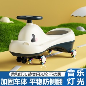 儿童扭扭车1-6岁溜溜车防侧翻摇摆车静音闪光轮音乐灯光宝宝玩具