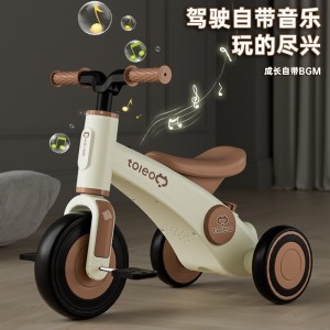 儿童三轮车脚踏车3岁到6岁男女手推车三合一宝宝推车可骑可滑童车