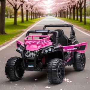 大尺寸双座 12V 电池塑料儿童 UTV 电动玩具车，适合 2-4 岁儿童，带遥控功能