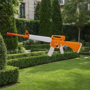 儿童夏季户外电子玩具M416射击沙滩自动水枪高压塑料DIY组装爆破器
