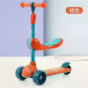 儿童滑板车三轮滑行车带音乐灯光小孩滑行溜溜车高低可调节滑滑车