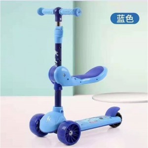 儿童滑板车三轮滑行车带音乐灯光小孩滑行溜溜车高低可调节滑滑车