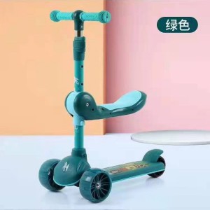 儿童滑板车三轮滑行车带音乐灯光小孩滑行溜溜车高低可调节滑滑车