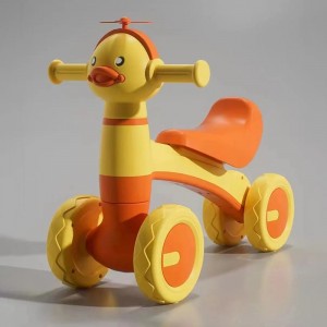 儿童平衡车1-3岁防翻四轮带音乐婴幼儿滑步溜溜宝宝自行车小鸭子