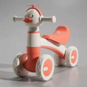 儿童平衡车1-3岁防翻四轮带音乐婴幼儿滑步溜溜宝宝自行车小鸭子
