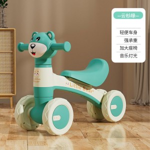 儿童平衡车无脚踏1-3岁宝宝滑行车四轮学步车音乐灯光玩具车新款