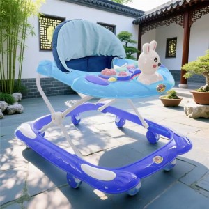 婴儿学步车宝宝男女防侧翻学步车6-12个月可折叠款助步车